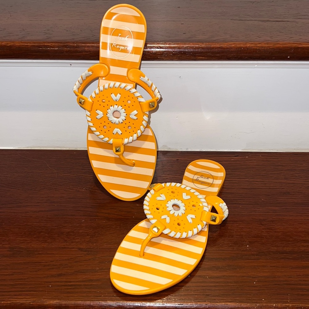 Jack Rogers Striped Georgica Jelly Flats, Size 8